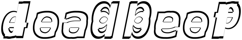 Ambigram for deadbeef in Dejavusansmono-boldoblique